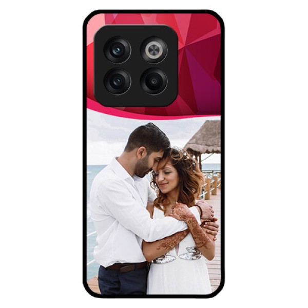 OnePlus 10T 5G Custom Glass Mobile Case - Red Abstract Design