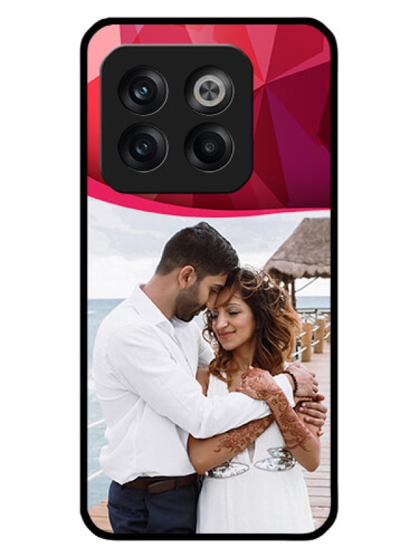 Custom OnePlus 10T 5G Custom Glass Mobile Case - Red Abstract Design