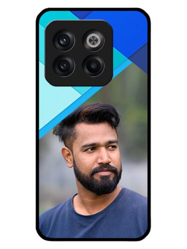 Custom OnePlus 10T 5G Custom Glass Phone Case - Blue Pattern Design
