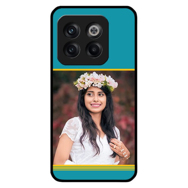 OnePlus 10T 5G Custom Glass Phone Case - Yellow & Blue Design
