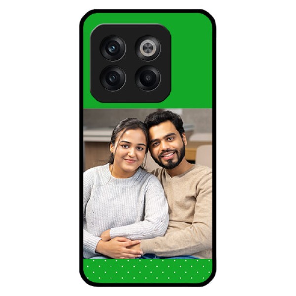 OnePlus 10T 5G Personalized Glass Phone Case - Green Pattern Design