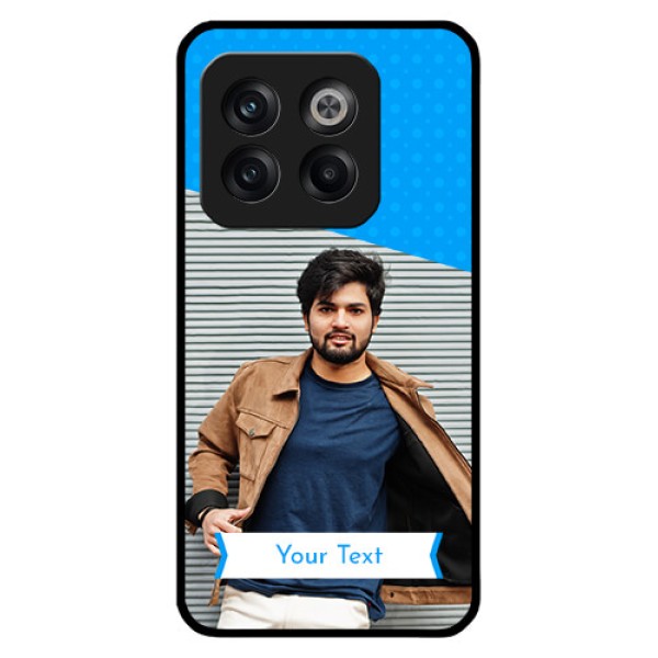 OnePlus 10T 5G Photo Printing on Glass Case - Simple Blue Color Design