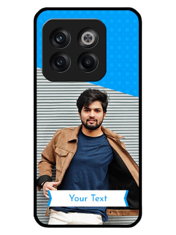 Custom OnePlus 10T 5G Photo Printing on Glass Case - Simple Blue Color Design