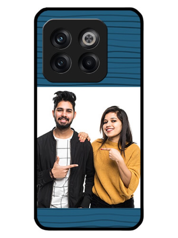 Custom OnePlus 10T 5G Custom Glass Phone Case - Blue Pattern Cover Design