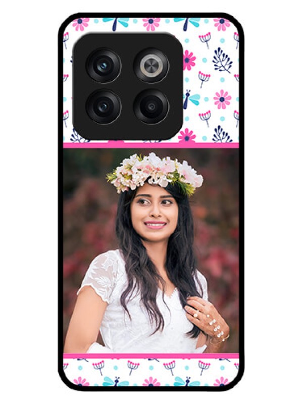 Custom OnePlus 10T 5G Photo Printing on Glass Case - Colorful Flower Design