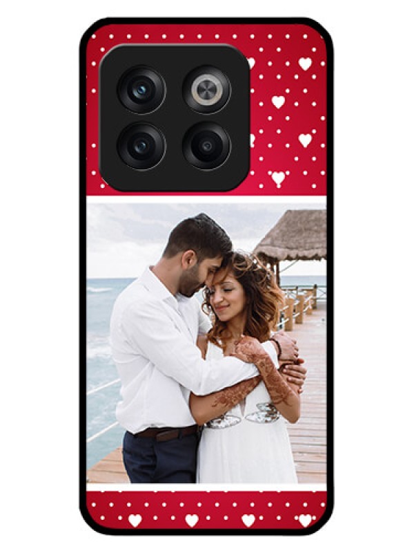 Custom OnePlus 10T 5G Photo Printing on Glass Case - Hearts Mobile Case Design