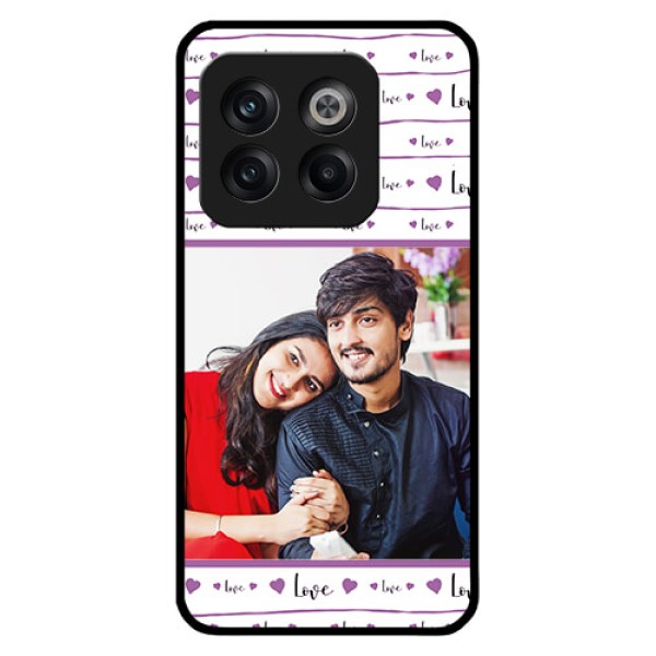 OnePlus 10T 5G Custom Glass Mobile Case - Couples Heart Design