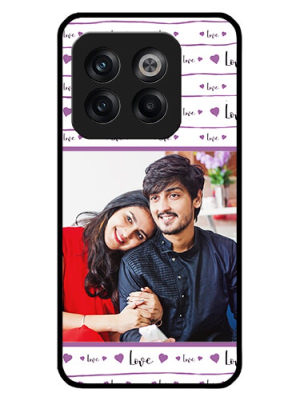 Custom OnePlus 10T 5G Custom Glass Mobile Case - Couples Heart Design