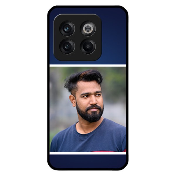 OnePlus 10T 5G Personalized Glass Phone Case - Simple Royal Blue Design OnePlus 10T 5G Personalized Glass Phone Case - Simple Royal Blue Design
