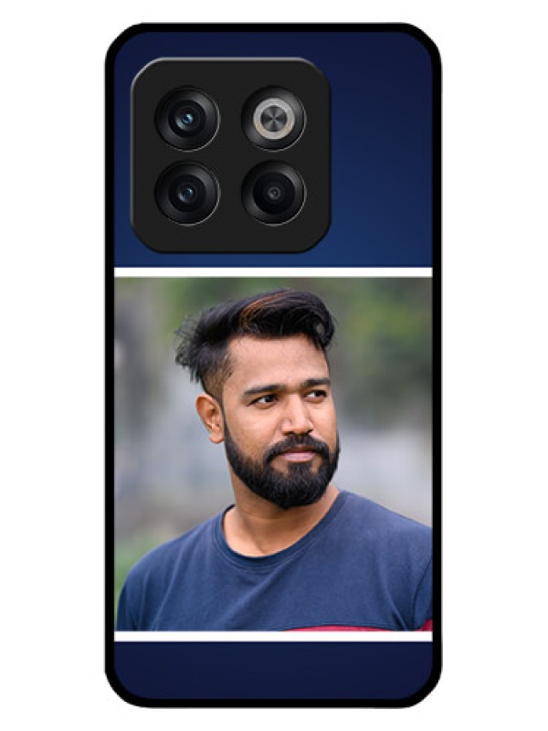 Custom OnePlus 10T 5G Personalized Glass Phone Case - Simple Royal Blue Design