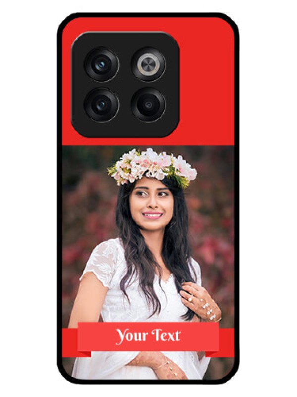 Custom OnePlus 10T 5G Custom Glass Phone Case - Simple Red Color Design
