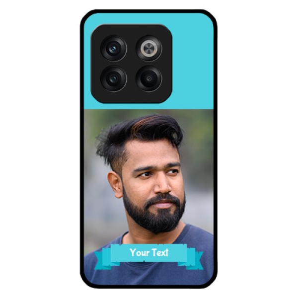 OnePlus 10T 5G Personalized Glass Phone Case - Simple Blue Color Design OnePlus 10T 5G Personalized Glass Phone Case - Simple Blue Color Design