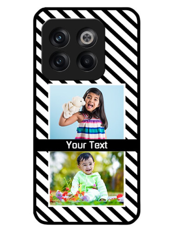 Custom OnePlus 10T 5G Photo Printing on Glass Case - Black And White Stripes Design