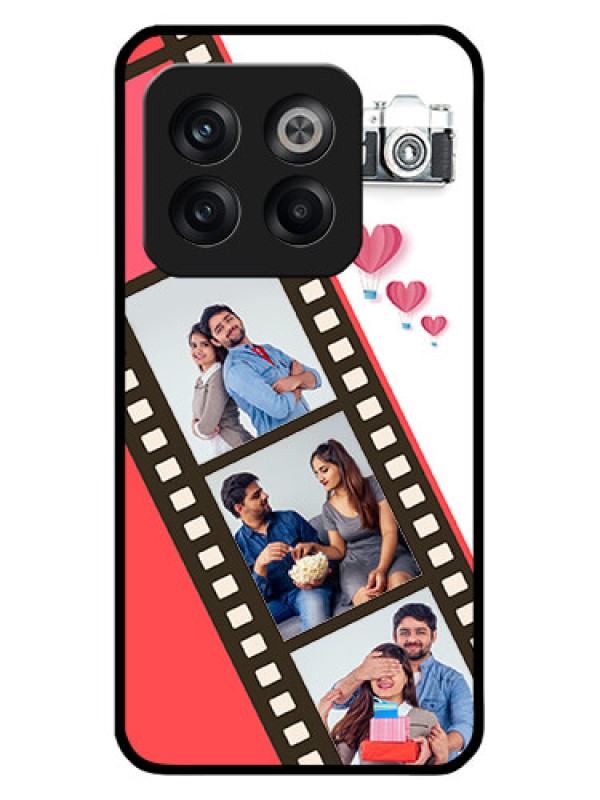 Custom OnePlus 10T 5G Personalized Glass Phone Case - 3 Image Holder with Film Reel