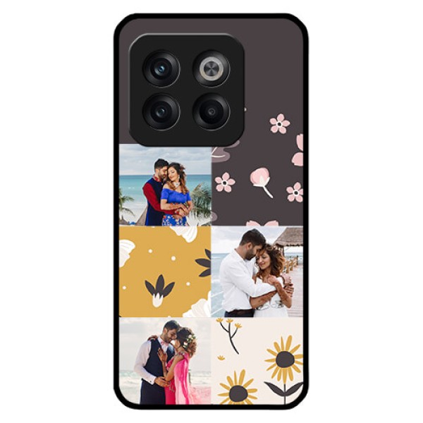 OnePlus 10T 5G Photo Printing on Glass Case - 3 Images with Floral Design OnePlus 10T 5G Photo Printing on Glass Case - 3 Images with Floral Design