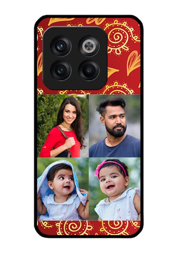 OnePlus 10T 5G Photo Printing on Glass Case - 4 Image Traditional Design