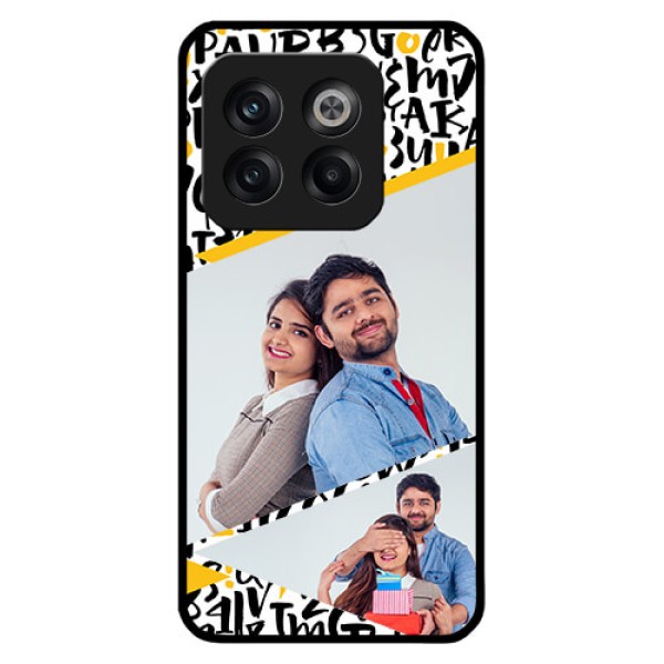 OnePlus 10T 5G Custom Glass Mobile Case - Letters Pattern Design