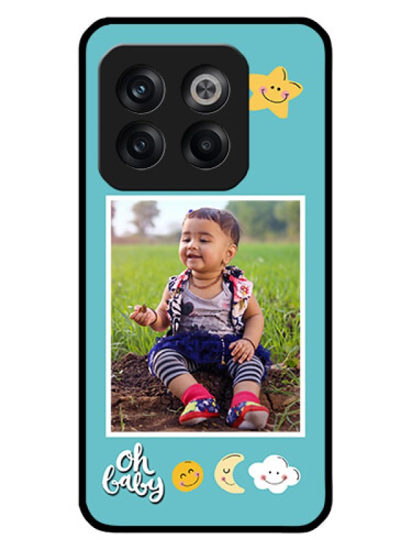 Custom OnePlus 10T 5G Personalized Glass Phone Case - Smiley Kids Stars Design