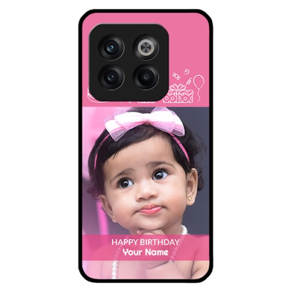 OnePlus 10T 5G Photo Printing on Glass Case - with Birthday Line Art Design