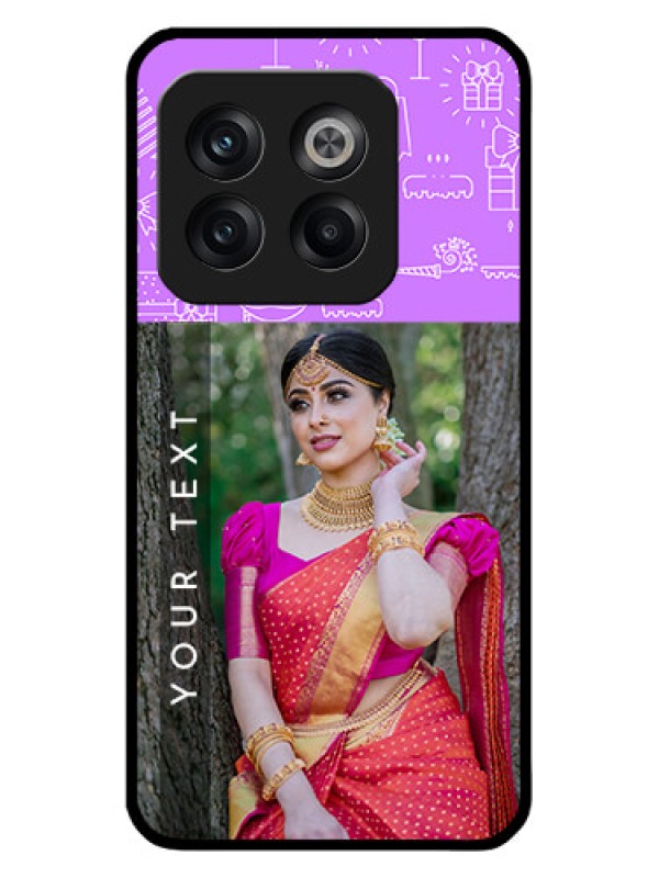 Custom OnePlus 10T 5G Custom Glass Mobile Case - Birthday Icons Design