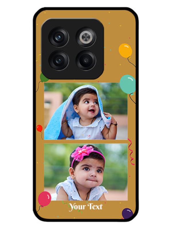 Custom OnePlus 10T 5G Personalized Glass Phone Case - Image Holder with Birthday Celebrations Design