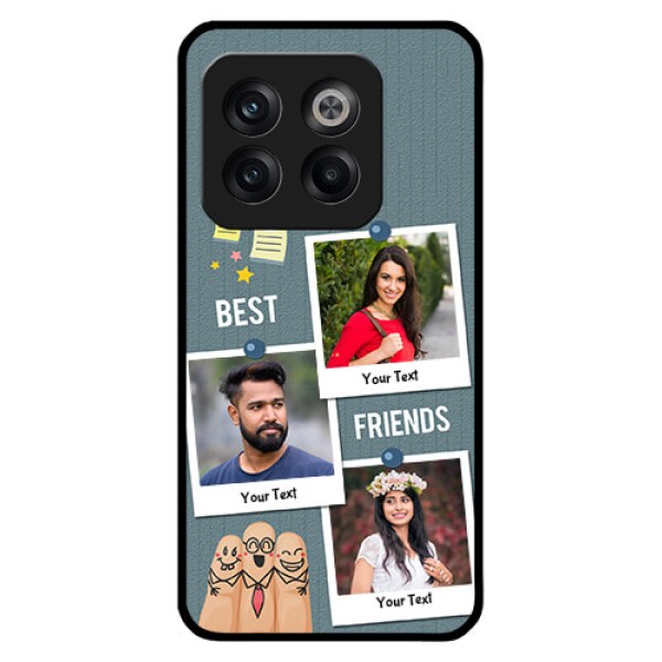 OnePlus 10T 5G Personalized Glass Phone Case - Sticky Frames and Friendship Design OnePlus 10T 5G Personalized Glass Phone Case - Sticky Frames and Friendship Design