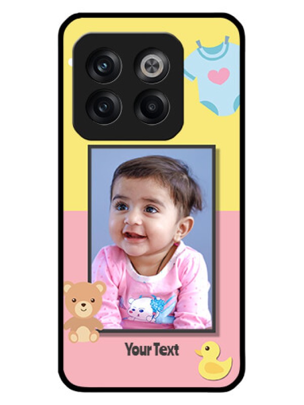 Custom OnePlus 10T 5G Photo Printing on Glass Case - Kids 2 Color Design