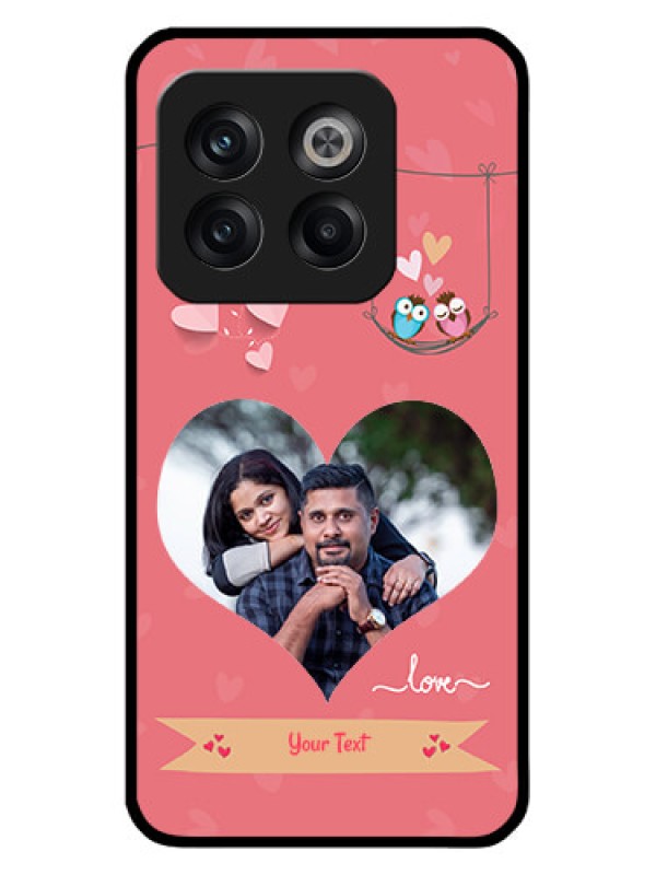 Custom OnePlus 10T 5G Personalized Glass Phone Case - Peach Color Love Design