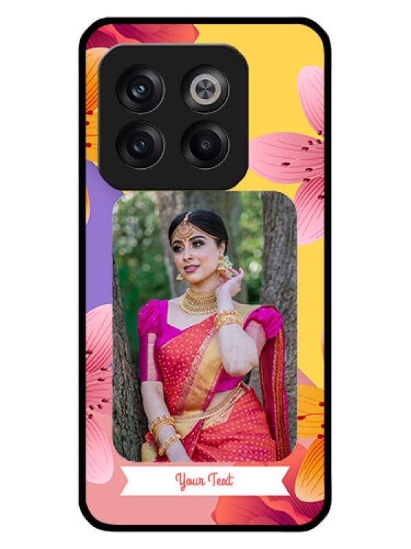 Custom OnePlus 10T 5G Custom Glass Mobile Case - 3 Image With Vintage Floral Design