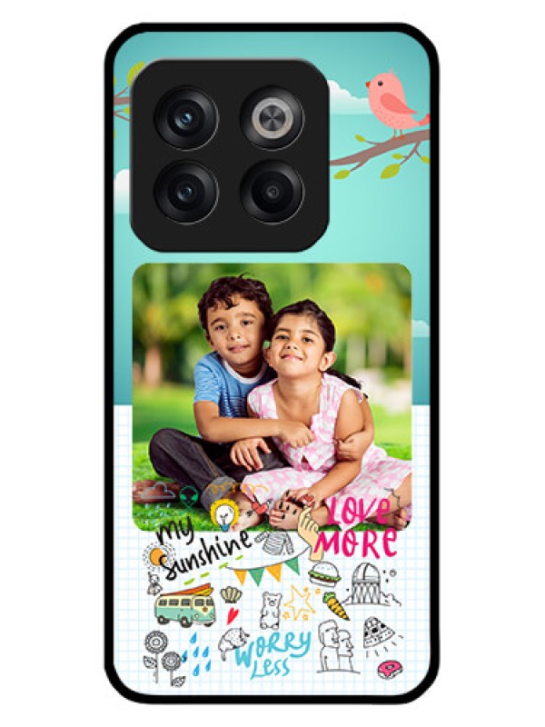 Custom OnePlus 10T 5G Photo Printing on Glass Case - Doodle love Design