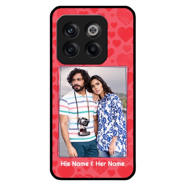 OnePlus 10T 5G Photo Printing on Glass Case - with Red Heart Symbols Design OnePlus 10T 5G Photo Printing on Glass Case - with Red Heart Symbols Design