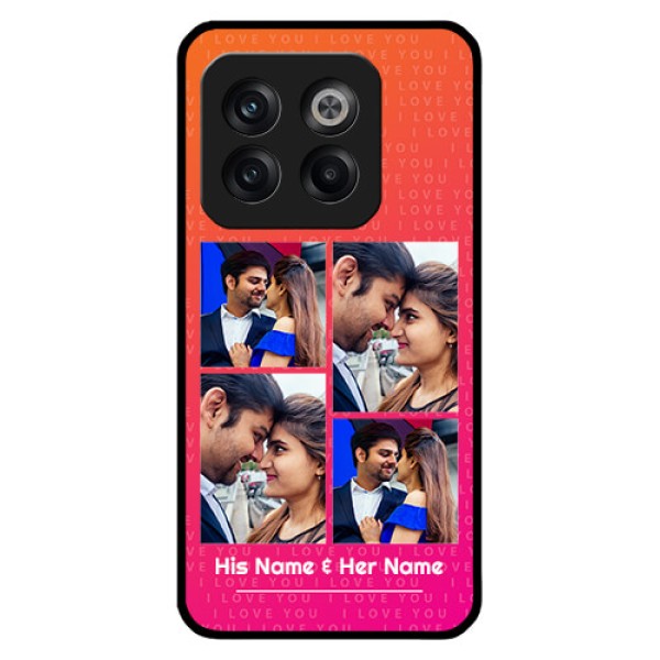 OnePlus 10T 5G Custom Glass Phone Case - I Love You Pink Design OnePlus 10T 5G Custom Glass Phone Case - I Love You Pink Design