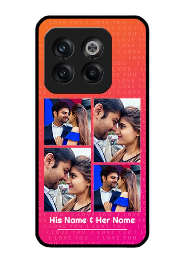 OnePlus 10T 5G Custom Glass Phone Case - I Love You Pink Design