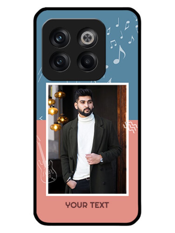 Custom OnePlus 10T 5G Photo Printing on Glass Case - with Color Musical Note Design