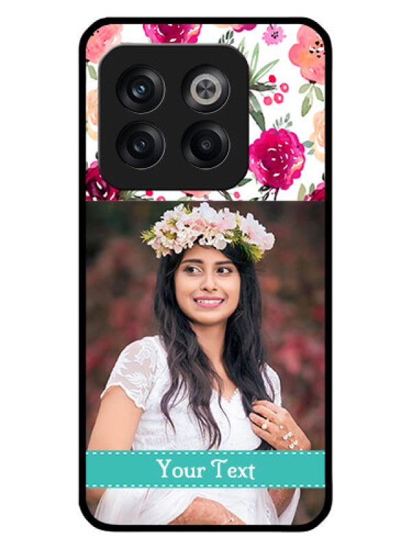 Custom OnePlus 10T 5G Custom Glass Phone Case - Watercolor Floral Design