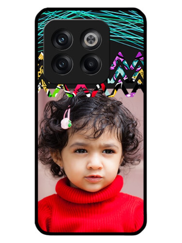 Custom OnePlus 10T 5G Personalized Glass Phone Case - Neon Abstract Design