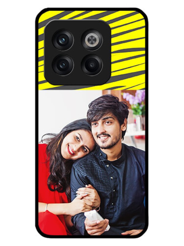 Custom OnePlus 10T 5G Photo Printing on Glass Case - Yellow Abstract Design