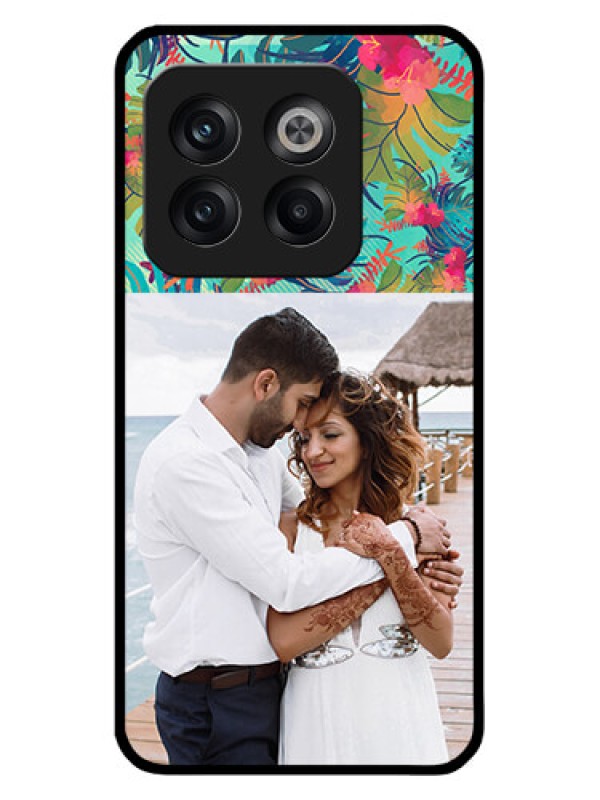 Custom OnePlus 10T 5G Photo Printing on Glass Case - Watercolor Floral Design