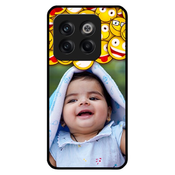 OnePlus 10T 5G Custom Glass Mobile Case - with Smiley Emoji Design OnePlus 10T 5G Custom Glass Mobile Case - with Smiley Emoji Design