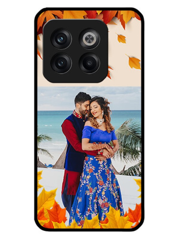 Custom OnePlus 10T 5G Photo Printing on Glass Case - Autumn Maple Leaves Design