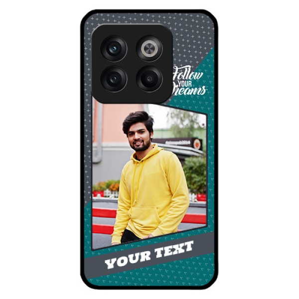 OnePlus 10T 5G Personalized Glass Phone Case - Background Pattern Design with Quote