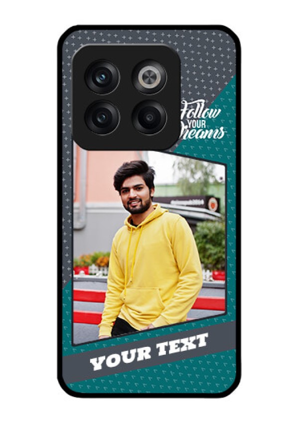 OnePlus 10T 5G Personalized Glass Phone Case - Background Pattern Design with Quote