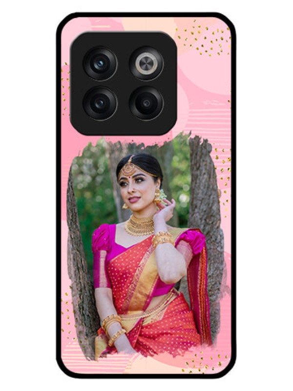 Custom OnePlus 10T 5G Personalized Glass Phone Case - Gold Glitter Splash Design