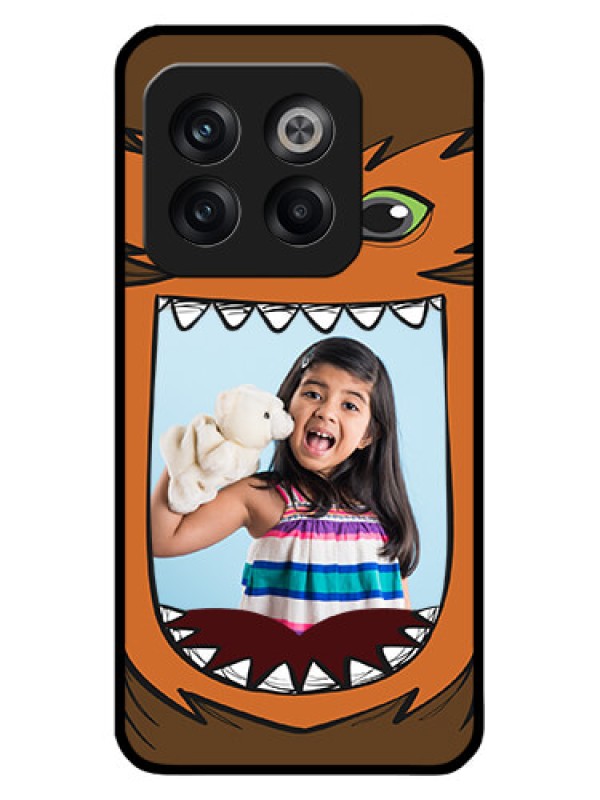Custom OnePlus 10T 5G Photo Printing on Glass Case - Owl Monster Back Case Design