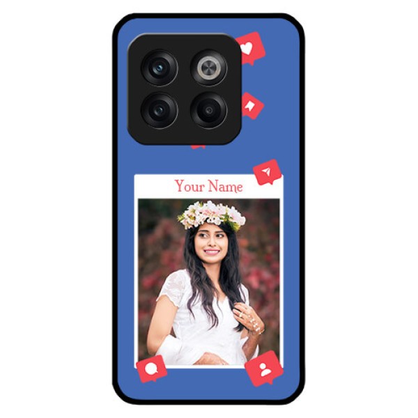 OnePlus 10T 5G Custom Glass Phone Case - Like Share And Comment Design