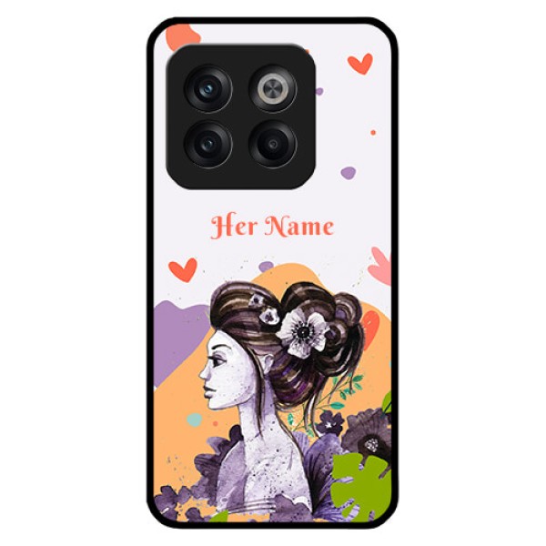 OnePlus 10T 5G Personalized Glass Phone Case - Woman And Nature Design