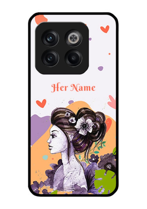 OnePlus 10T 5G Personalized Glass Phone Case - Woman And Nature Design