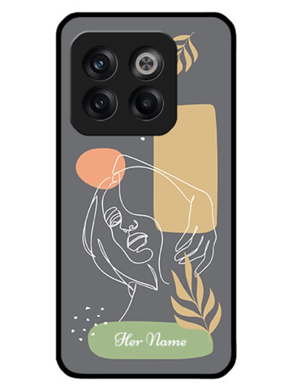 Custom OnePlus 10T 5G Custom Glass Phone Case - Gazing Woman line art Design