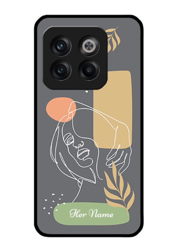 OnePlus 10T 5G Custom Glass Phone Case - Gazing Woman line art Design