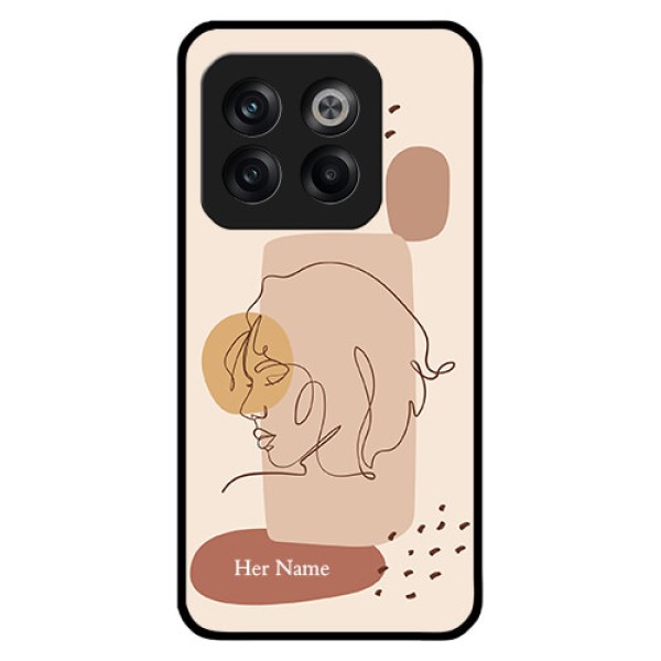 OnePlus 10T 5G Photo Printing on Glass Case - Calm Woman line art Design OnePlus 10T 5G Photo Printing on Glass Case - Calm Woman line art Design